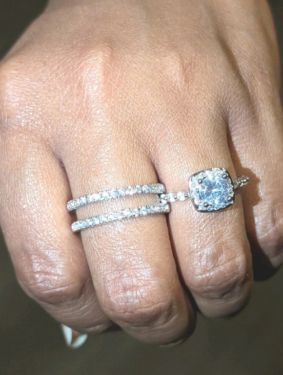 Jewelry - 925 Silver 4ct Lab-Created Princess Cut Diamond Wedding Ring Set For Women Sz 8